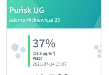 Oro taršos jutiklis Punske šiandien parodė
