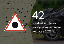 Sudarytas 2022 m. juodųjų dėmių keliuose žemėlapis