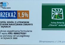 Skirkite 1,5 % Seinų „Žiburio“ mokyklai