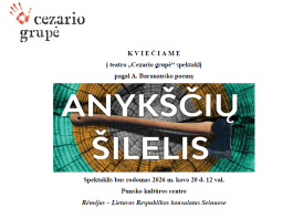 Punske bus rodomas spektaklis pagal poemą „Anykščių šilelis“